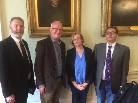 At launch of IFUT TUI report on 'Creating a s Supporting  Working Environment for Academics in Higher Education' were Aidan Kenny, John Walshe, Marie Clarke and Andrew Loxley.